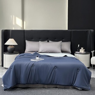 Solid Color Cool Silk Summer Quilt Simple Double Style Light Luxury Quilt Soybean Quilt 10% Spandex Cool Quilt Gift Air-conditioning Quilt