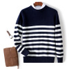 Wool knitting wool Base coat man Cardigan Men's stripe T-shirts wool sweater Men's