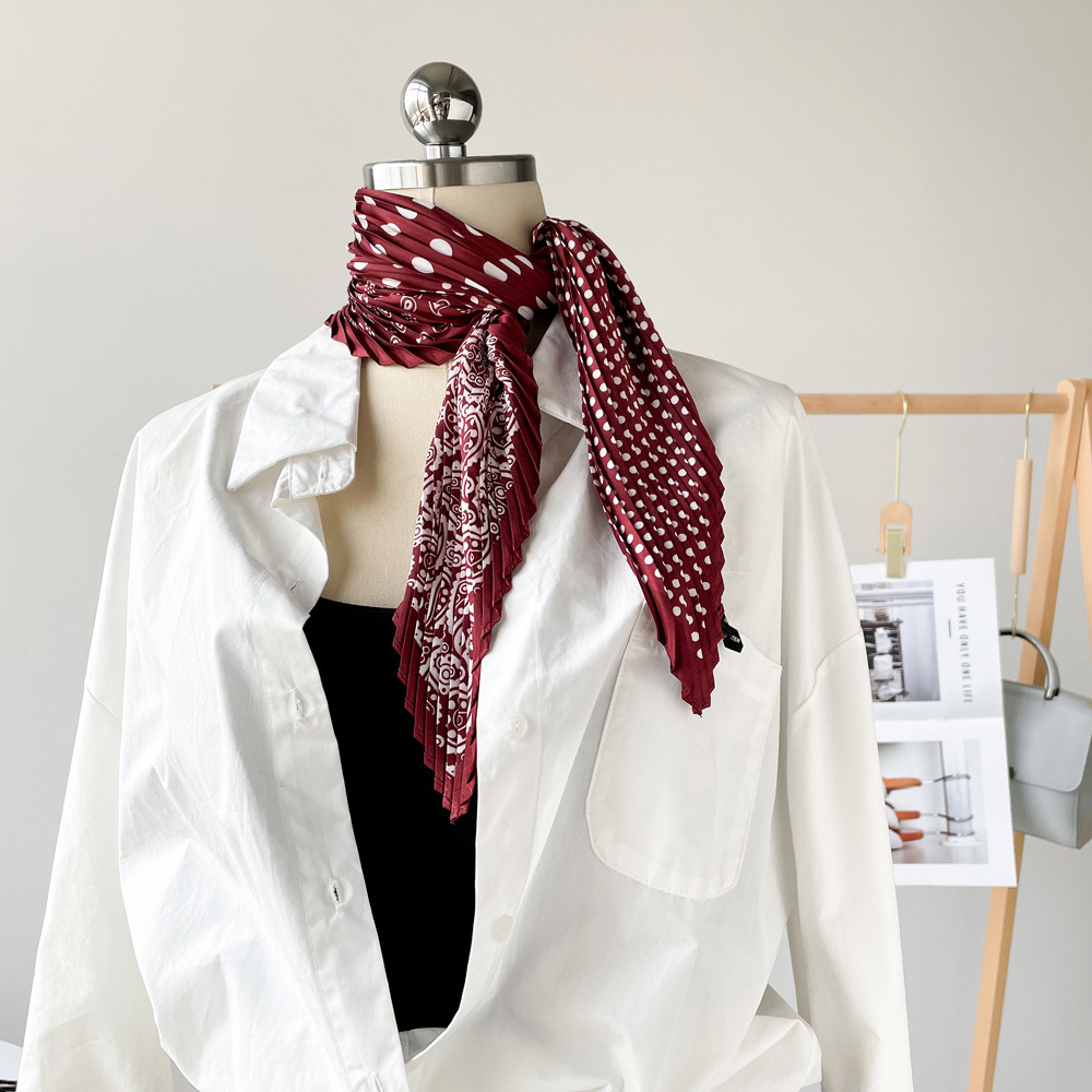 Women's Fairy Style Solid Color Satin Printing Silk Scarf display picture 38