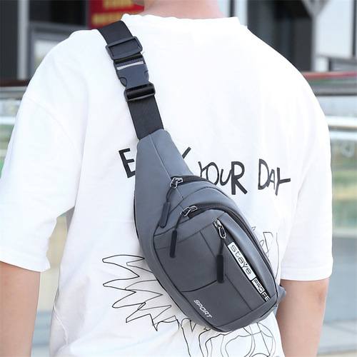 Cross-border men's waist bag new outdoor leisure sports crossbody chest bag large capacity business mobile phone coin purse wholesale