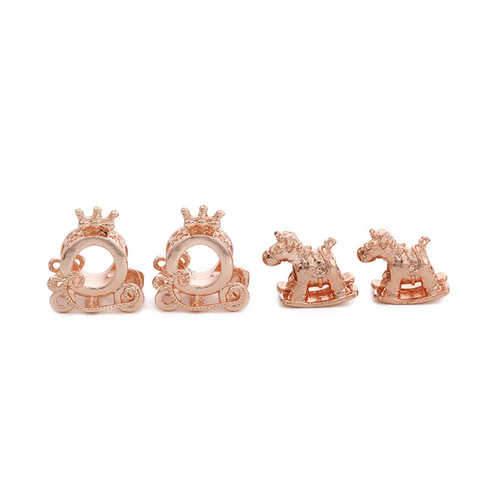 Cross-border rose gold shining crown pumpkin car Trojan beading DIY jewelry accessories bracelet large hole bead accessories