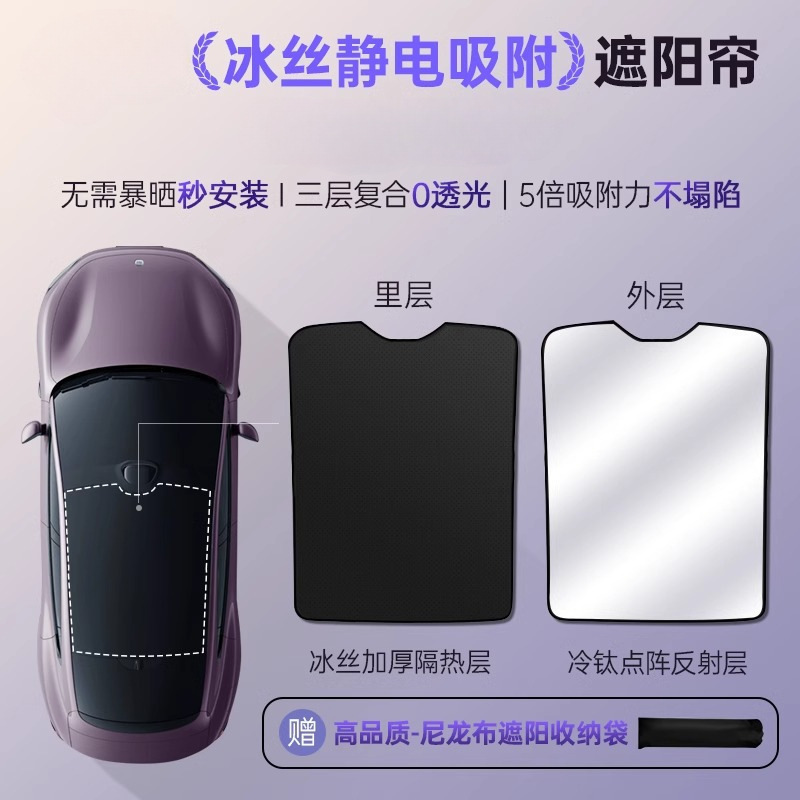 适用于小米YU7/SU7全景天幕遮阳帘天窗冰晶ultra车顶防晒隔热用品|undefined