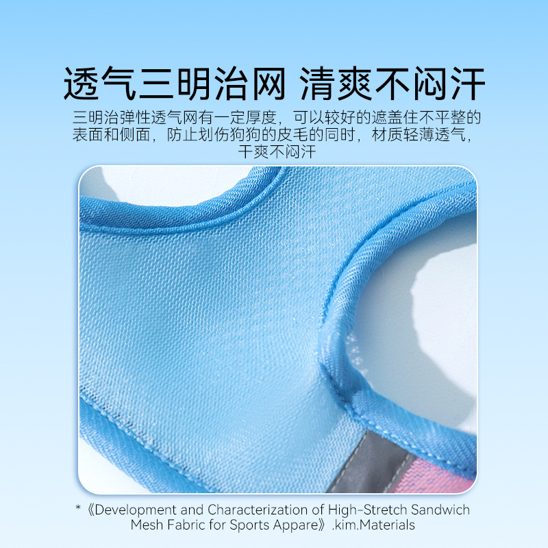 Cuerda de tracción transpirable de malla de verano, correa para el pecho de perro, tipo de chaleco, cadena de perro anti-mordida, cuerda, correa para perro, espalda para mascota