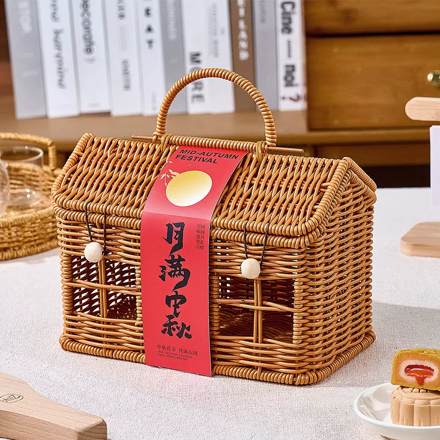创意小房子收纳篮编织手提礼品篮野餐篮家居零食水果杂物收纳篮