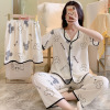 Summer pijama, cartoon trousers, cute set, with short sleeve, 3 piece set, Korean style