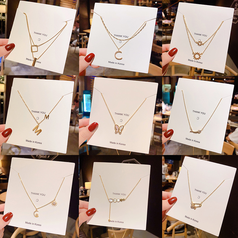 Dongda Gate Titanium Steel Fritillarie Number Personality Korean Temperacy Clavicle Chain Little Blood Slings Factory Direct Necklace