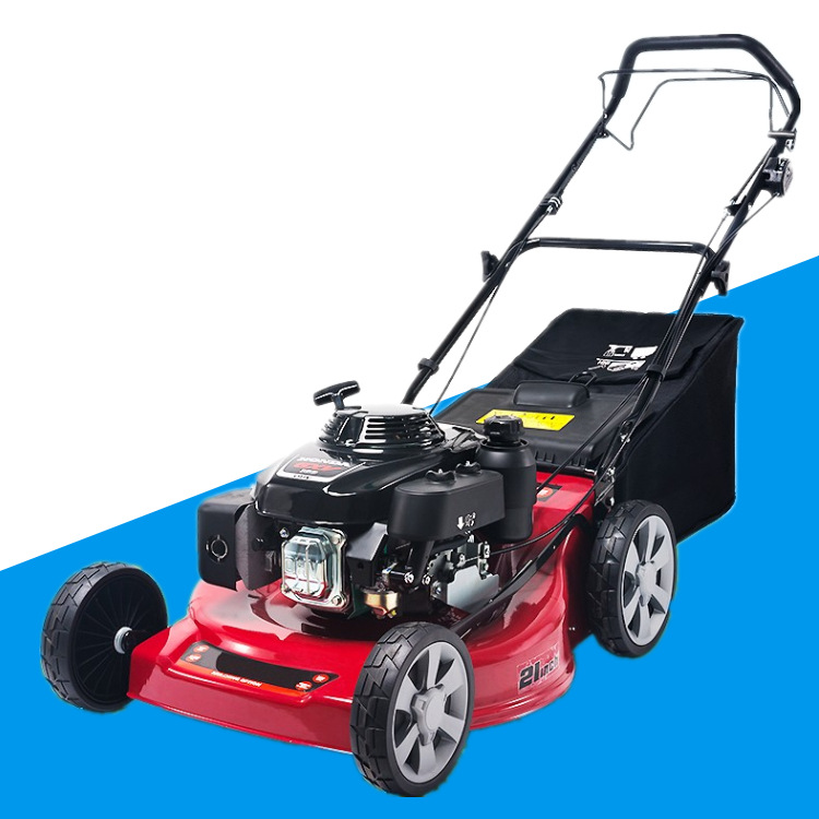 外贸出口款四冲程汽油草坪机 手扶自走式汽油割草机 足球场剪草机