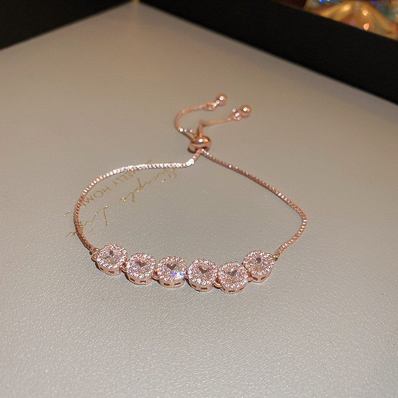 Oro real electrochapado circón Rosa fritillary flor pulsera elegante todo-fósforo pulsera luz lujo de alta calidad pulsera para las mujeres al por mayor