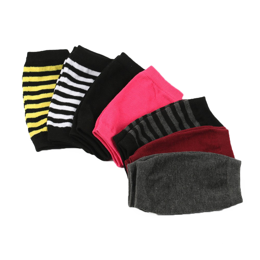 Mangas de muñeca abiertas a rayas para hombres y mujeres, tejido fino, guantes cortos de escritura para niños, color sólido, para hacer uno mismo_voghion.com