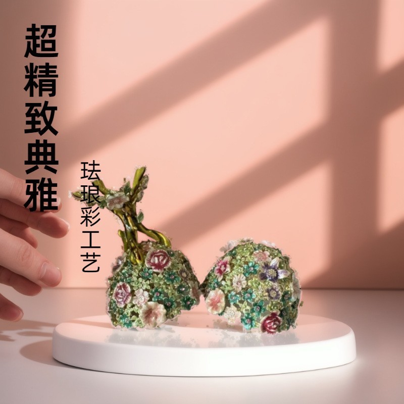 新款镂空鸡蛋花跨境电商首饰盒摆件现代珐琅工艺生日礼品个性直供|undefined