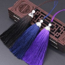 14cm吊耳小串珠金属帽鱼嘴冰丝流苏穗子 礼盒挂件窗帘服装装饰