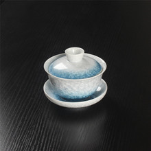 陶瓷结晶釉窑变盖碗家用三才泡茶碗功夫茶具手捉创意高档女士茶盏