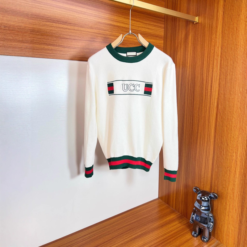 Correct Version 25 Lujia Mongolian Mlb Gucci Guc Logo Lapel Tb Knitted Cardigan Wool Blend Sweater