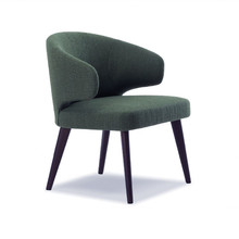 T北歐簡約實木墨綠色布藝椅現代咖啡廳餐廳美式休閑餐椅