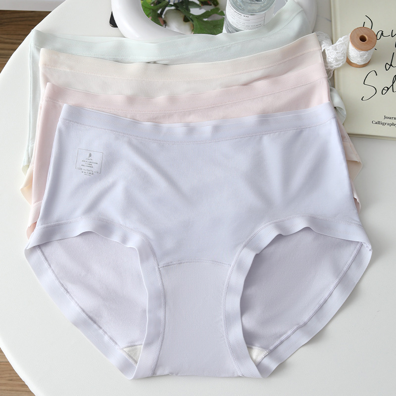 Authentic 80-Count Modal 100% Mulberry Silk Pure Cotton Extended Crotch Women's Breathable Seamless Summer Thin Briefs Authentic 80-Count Modal 100% Mulberry Silk Pure Cotton Extended Crotch Women's Breathable Seamless Summer Thin Briefs