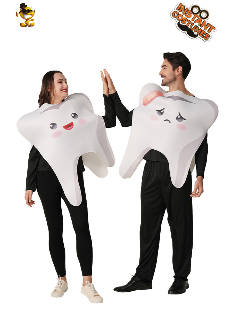 Halloween Adultos Hombres parejas Dental Party Ropa divertida Gourmet Ropa de juego de rol Distribución transfronteriza