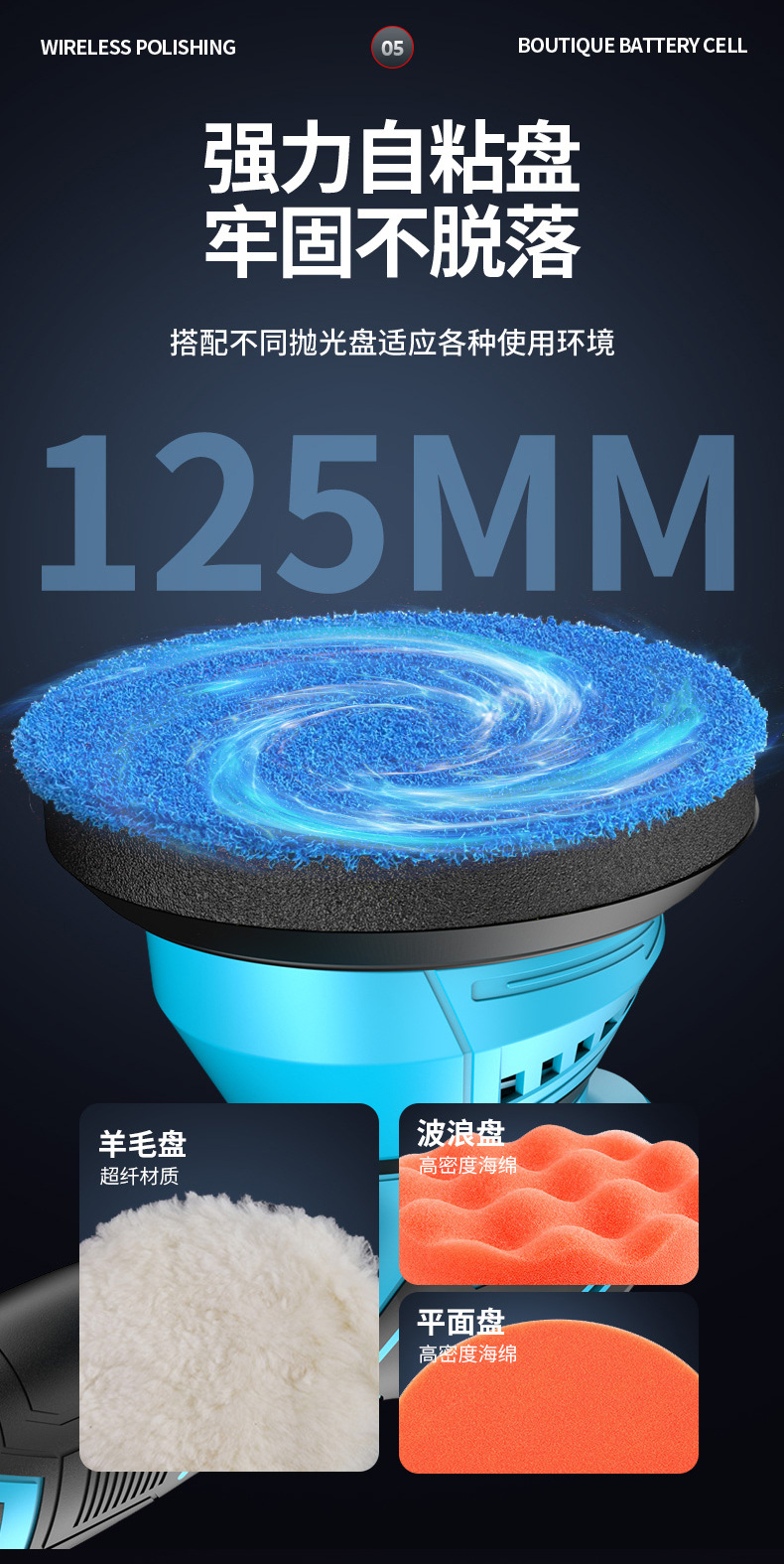 Wireless Waxing Machine Lithium Battery Da Charging Car Floor Small Electric Polishing and Grinding Car Beauty Wholesale
