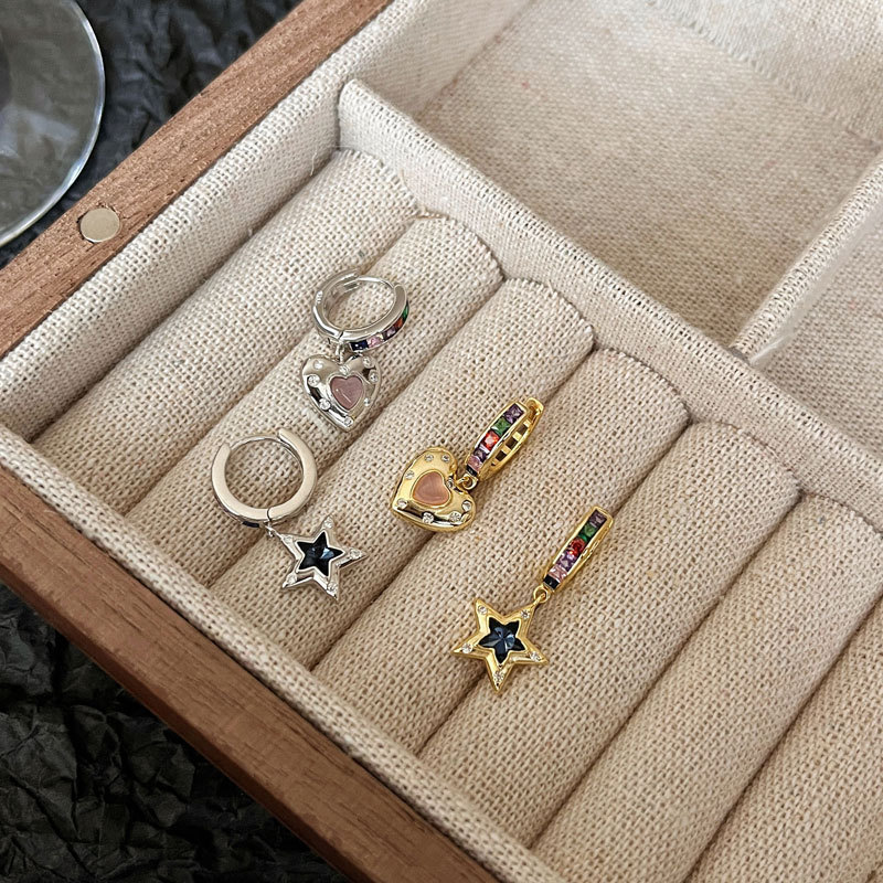 Opal único asimétrico estrella encantadora pendientes hembra 2023 moda luz lujo nicho diseño pendientes de alto grado