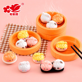 Breakfast Steamer Small Cage Bag Food Play Blind Bag Cute Animal Cream Glue DIY Jewelry Resin Accessories Baozi Toy