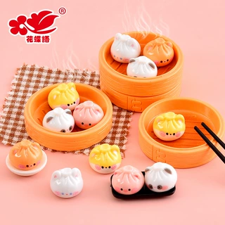 早餐蒸笼小笼包食玩盲袋 可爱动物奶油胶diy饰品树脂配件包子玩具