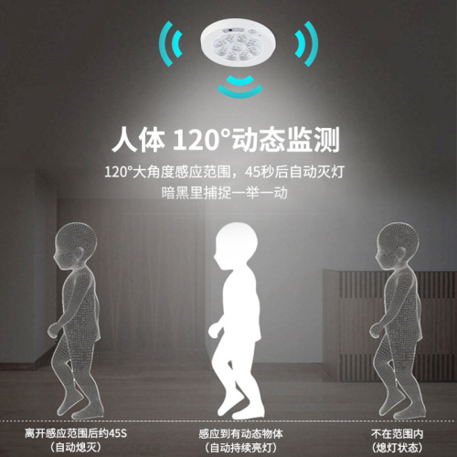 LED human body sensor ceiling lamp, corridor, corridor, light up when people come, aisle light-controlled lamp, voice-controlled fire emergency lamp