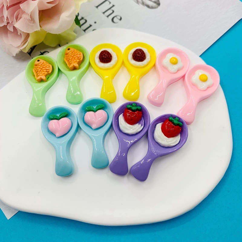 Новая яркая поверхность креативная еда и игровая ложка аксессуары из смолы DIY Чехол для мобильного телефона кремовый клей материал оптом