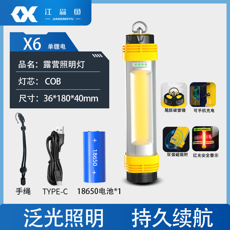 Lámpara de trabajo de mano multifuncional de reparación de automóviles linterna de carga magnética fuerte con gancho de iluminación camping al aire libre