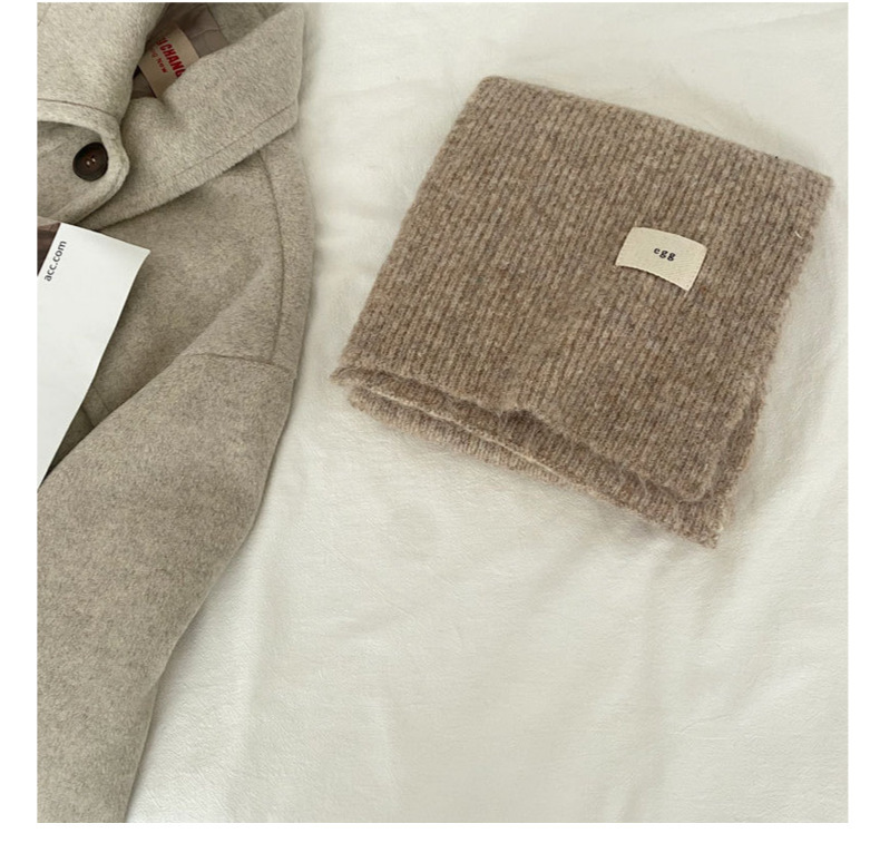 Contenant de la laine ~ Nouvelle écharpe en cachemire imitant un œuf gluant doux de couleur unie pour la chaleur hivernale en tricot de tempérament coréen_voghion.com