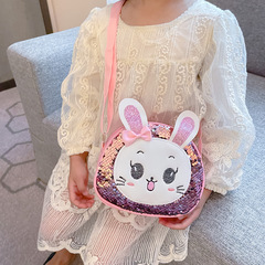 Women's Crossbody Bag 2022 New Cartoon Cute Glitter Rabbit PU Bag Sweet Little Princess Shoulder Wallet