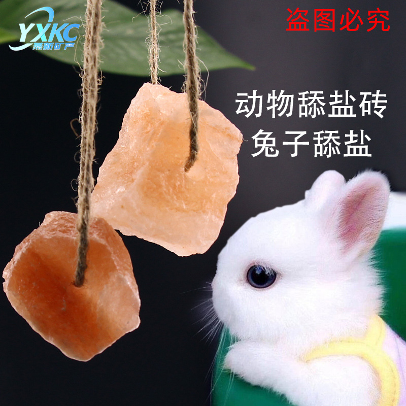 喜马拉雅宠物舔盐石小动物磨牙舔块打孔盐块补充微量元素矿物质