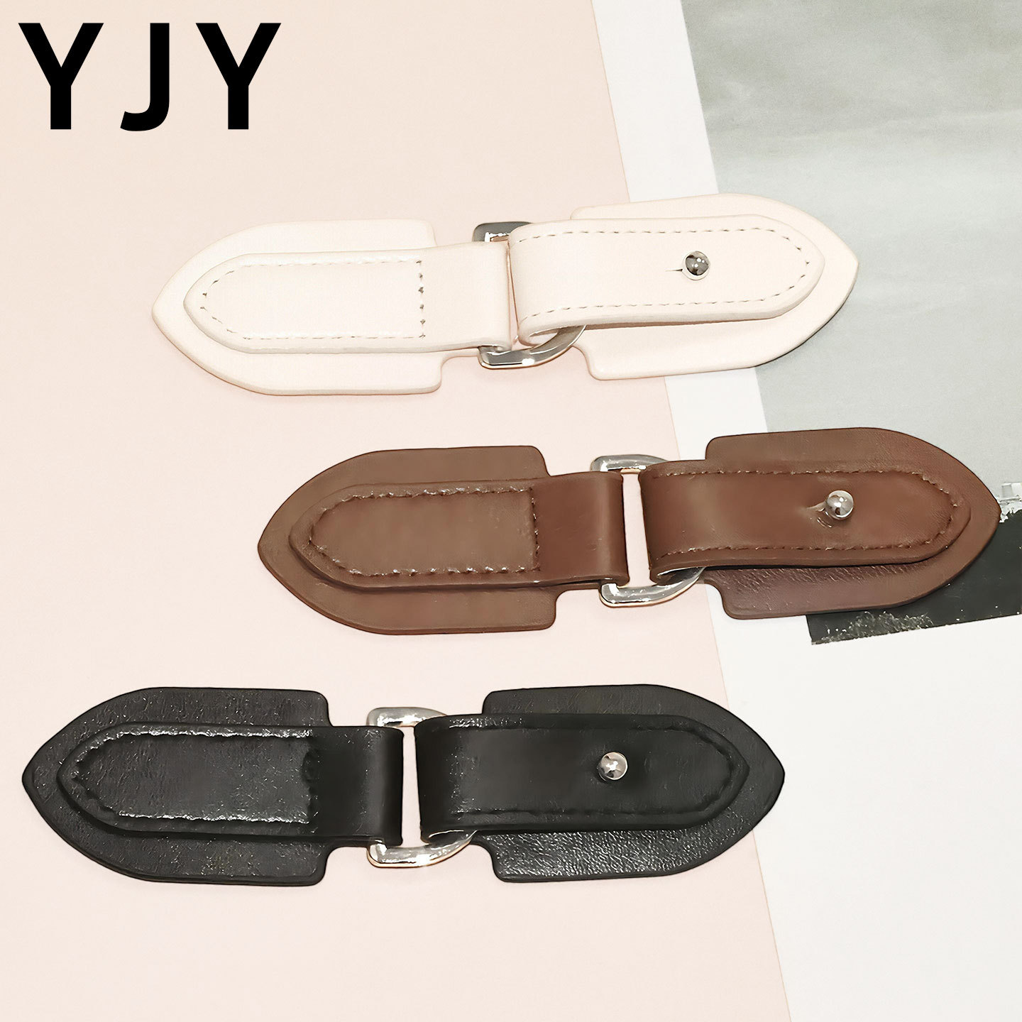 皮革对扣纽扣手工DIY包带配件金属扣头外套服装辅料PU皮革装饰件