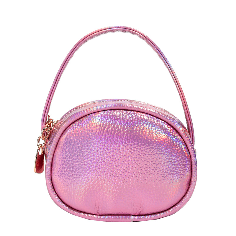 Bolso de mano de niña láser brillante simple color sólido mini bolso de cambio de bebé coreano nuevo bolso infantil transfronterizo