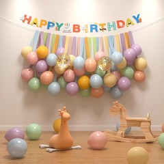 Ins誕生日風船セット男の子と女の子の赤ちゃんの子供の歳の装飾シーンはパーティーの背景の壁の雰囲気を配置します。