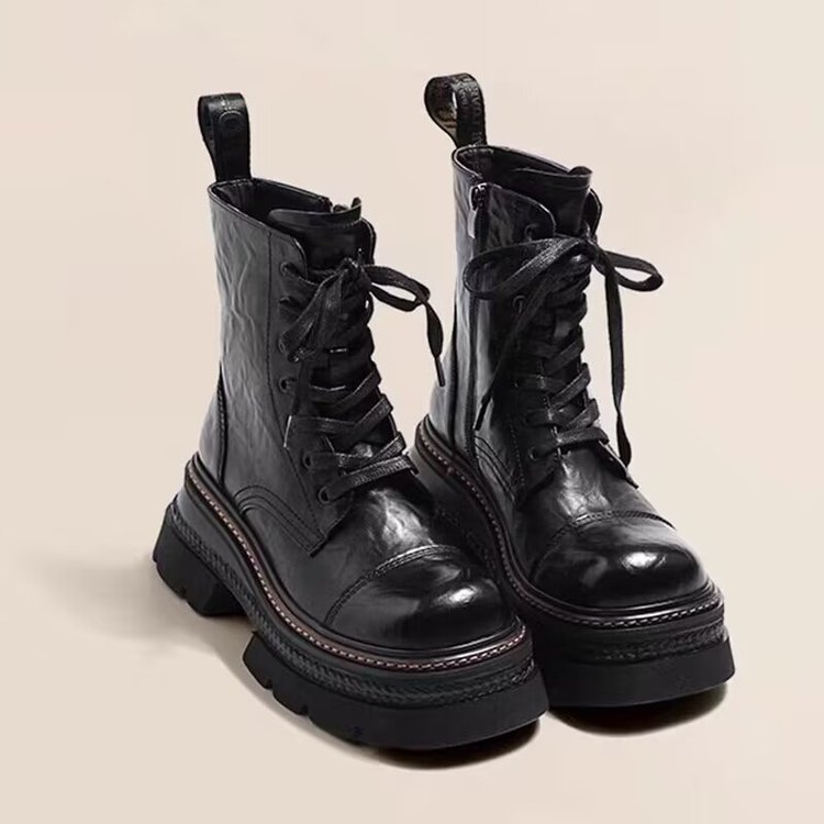 Thick-Soled British Style Martin Boots for Women, Spring and Autumn Single Boots, 2026 Autumn and Winter New Short Boots, Retro Distressed Motorcycle Boots