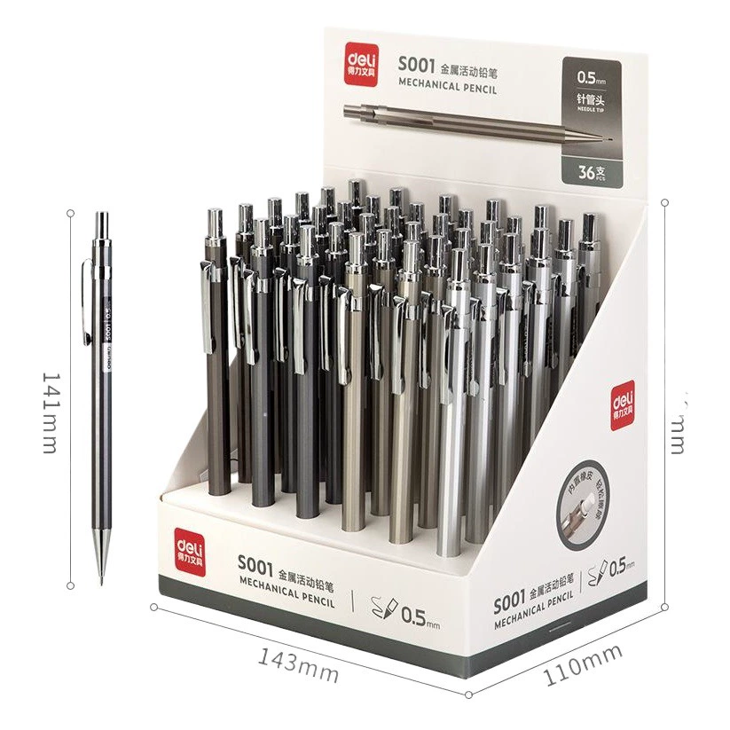 Deli S001/S002 металлический корпус ученик начальной школы автоматический карандаш подвижный карандаш живопись письменный карандаш