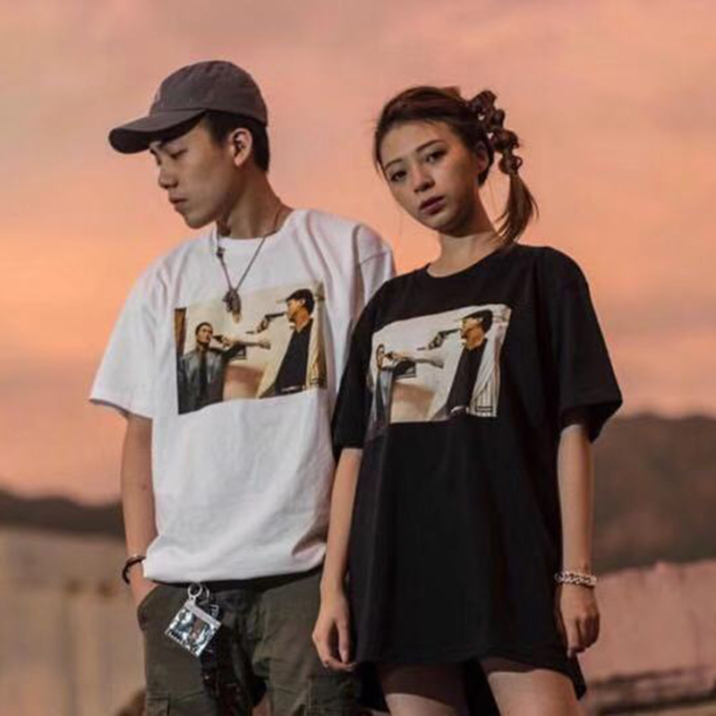 ヘビーウェイトクロスボーダー アメリカンファッション Supreme レタープリント Tシャツ BOX ラウンドネック 半袖 メンズ レディース ゆったり カジュアル Tシャツ 男女兼用