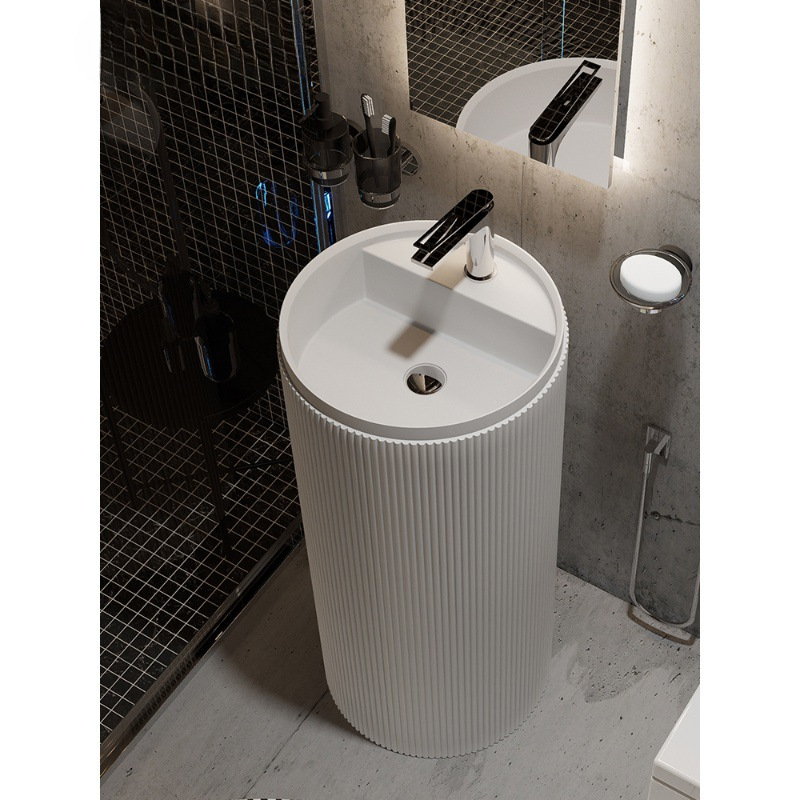 Nordic balcony column basin all -in -one beauty salon creative landing -type washbasin outdoor art garden wash basin