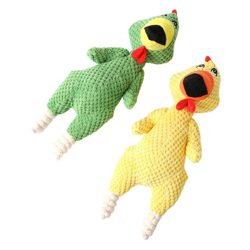 Amazonas Hawo colorido piña pollo sonido juguete gritando pollo 35cm moliendo los dientes mordedura-resistente juguete para mascotas