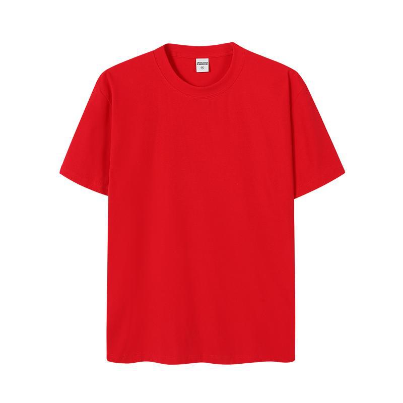 Camiseta de cuello redondo regular de hilo de spandex pesado de 230g, moda de verano
