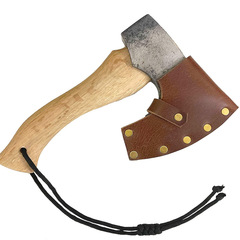 野營戶外斧頭牛皮皮套 手工牛皮釘扣皮套 腰掛開山斧頭保護套