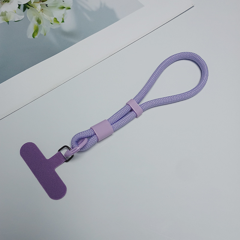 跨境编织可调节百搭手机手腕挂绳带夹片吊绳防丢短耐用纯色圆绳|undefined