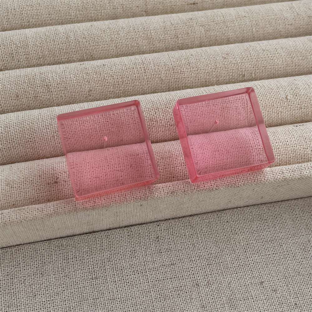 1 Pair Simple Style Square Arylic Ear Studs display picture 5