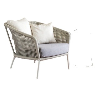 Nordic Rattan Диван Комбинация Досуг Двор Сад Открытый Балкон Стул из ротанга Отель Терраса Водонепроницаемый Солнцезащитный крем Мебель