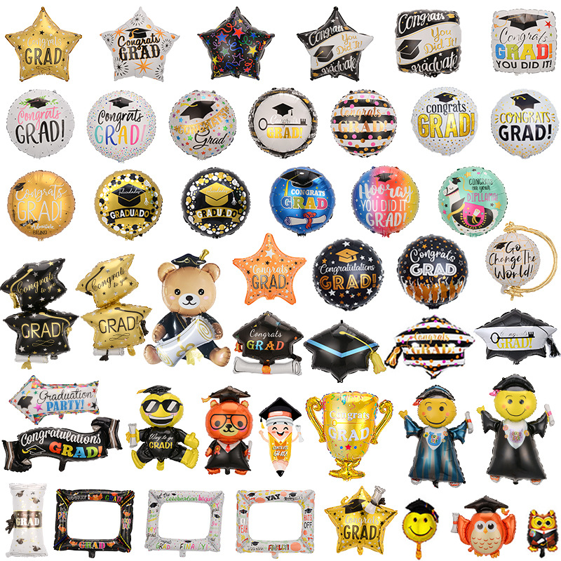 Cruz-frontera graduación fiesta decoración globo graduación temporada diseño médico sombrero dibujos animados globo de aluminio graduación celebración traje celebración