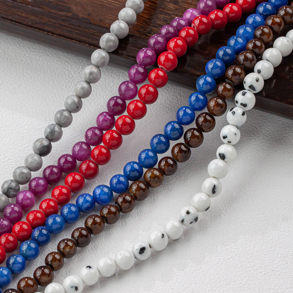 Smooth Embellishment Jade Stone Type Round Bead Shape 10 PCS/Package, 20 PCS/Package Quantity 10 PCS/Package 20 PCS/Package Diameter 4mm Diameter 6 Mm Diameter 8mm Natural Stone Jade Geometric Polished DIY Jewelry Accessories Beads