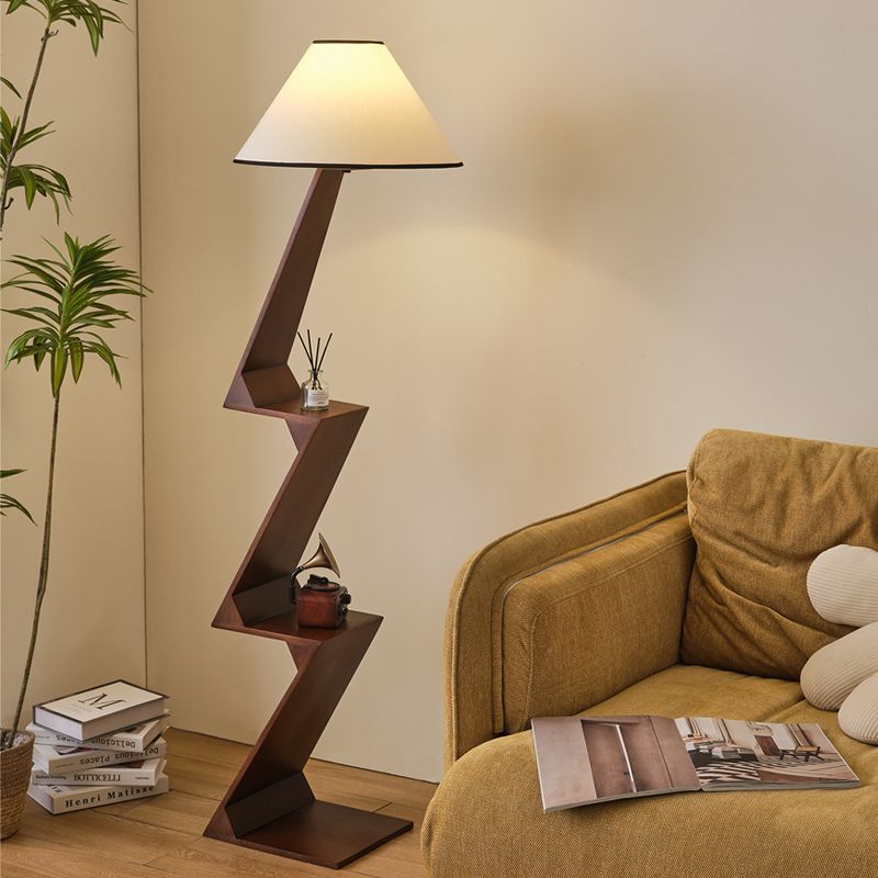 中古风北欧客厅书房卧室床头沙发现代简约实木多层置物氛围落地灯