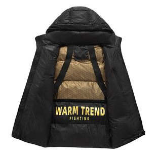 Customized Logo 2024 Popular Black Gold Cotton Coat Men's Loose down Cotton Coat Hooded Bread Coat to Heattech in the Snow