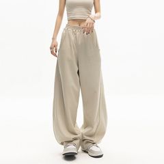 高腰窄版阔腿裤女款春秋2025新款香蕉裤休闲垂感直筒型运动裤批发