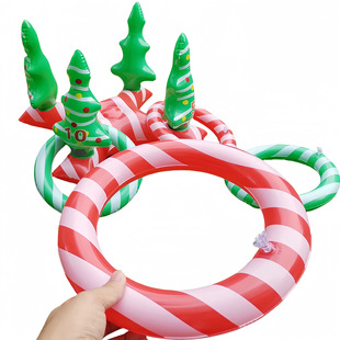 Cross-border hot sale inflatable Christmas tree game ferrule Christmas inflatable throwing ferrule parent-child interactive game toy
