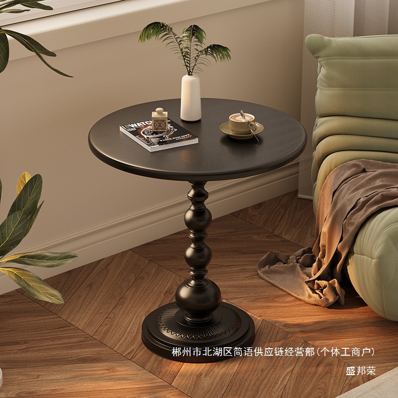 Fábrica directa de fábrica de crema de hierro forjado mesa de té sala de estar pequeña combinación de mesa de té simple mesa de té redonda image 4